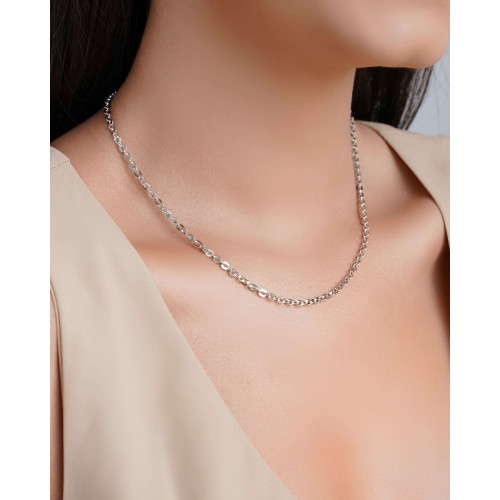 Choker Elos 3 mm Ródio Branco