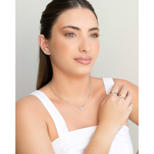 Brinco Ponto de Luz Cravação Inglesa Cristal 6 mm Ródio Branco