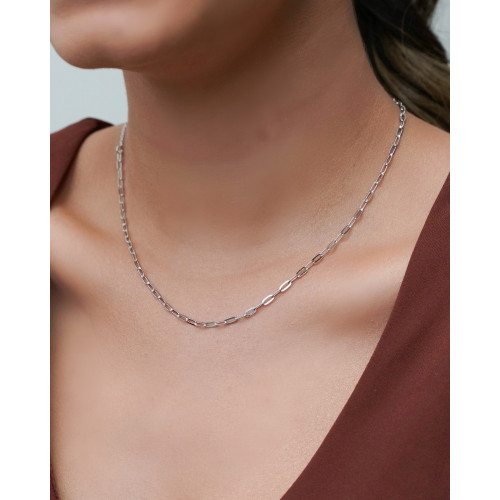 Choker Elos 3 mm Ródio Branco