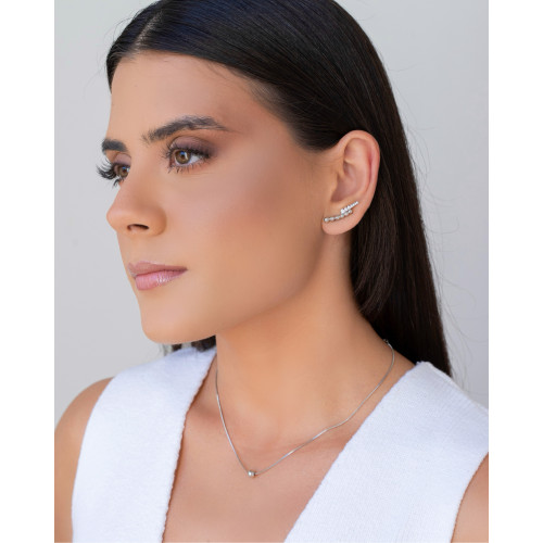 Choker Veneziana Bola Lisa 5 mm Ródio Branco