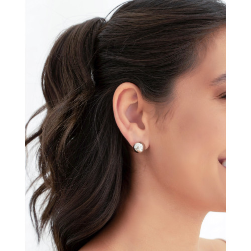 Brinco Bola Lisa 12 mm Ródio Branco