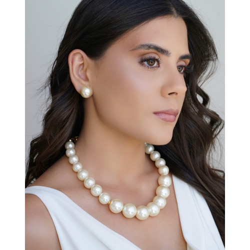 Brinco Pérola 16 mm Banhado a Ouro 18K