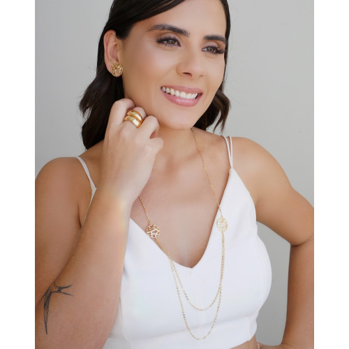 Brinco Redondo Entrelaçado Vazado Banhado a Ouro 18K