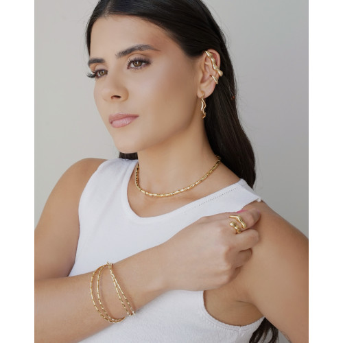 Piercing Orgânico Transversal Banhado a Ouro 18K