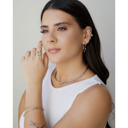 Piercing Orgânico Transversal Ródio Branco