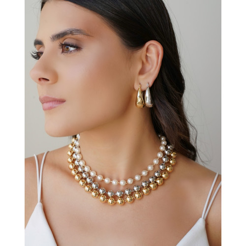 Choker Pérolas 8 mm Banhado a Ouro 18K