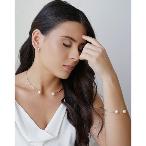 Bracelete Pérolas Banhado a Ouro 18K