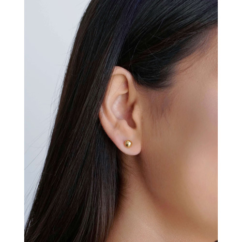 Brinco Bola 6 mm Banhado a Ouro 18K