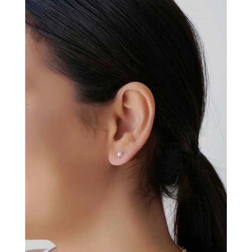 Brinco Pérola 4 mm Banhado a Ouro 18K