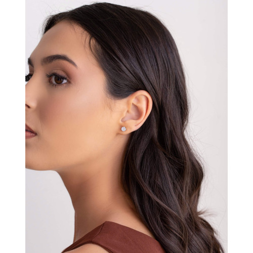 Brinco Infantil Ponto de Luz Cristal 5 mm Ródio Branco