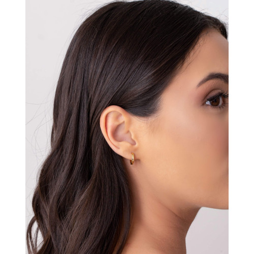 Brinco Argola Click 1.2 cm Banhado a Ouro 18K