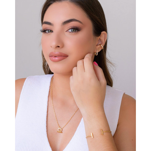 Brinco Palito Liso 5mm Banhado a Ouro 18K