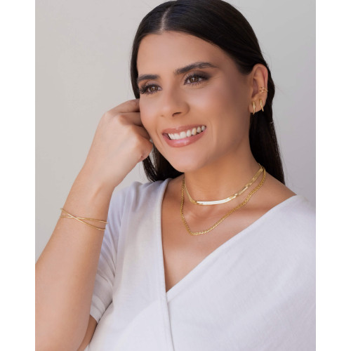 Ear Hook Liso Banhado a Ouro 18K