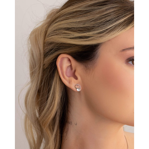 Brinco Fio Ponto de Luz Cristal 1.3 cm Ródio Branco