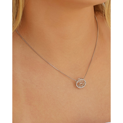 Gargantilha Filho Menino Cravejado Cristal Ródio Branco - 45 cm