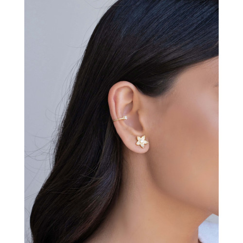 Piercing Fio Ponto de Luz Zircônia Banhado a Ouro 18K