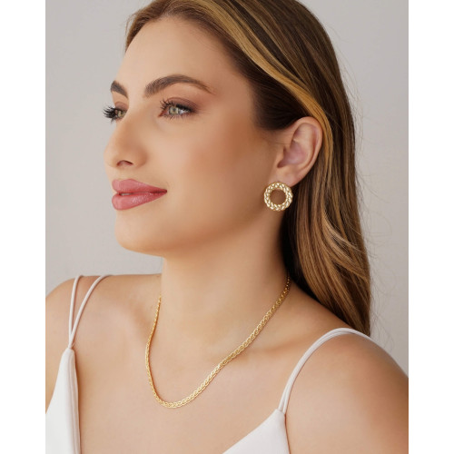 Choker Trançada 4 mm Banhado a Ouro 18K