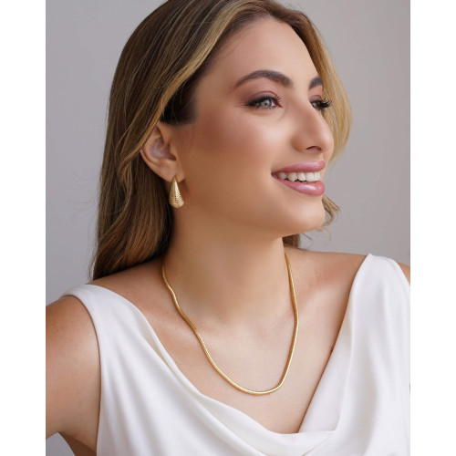 Gargantilha Rabo de Rato 3 mm Banhado a Ouro 18K - 45 cm