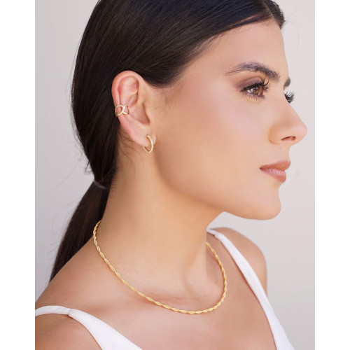 Gargantilha Corda Violão Torcida 2.5 mm Banhado a Ouro 18K