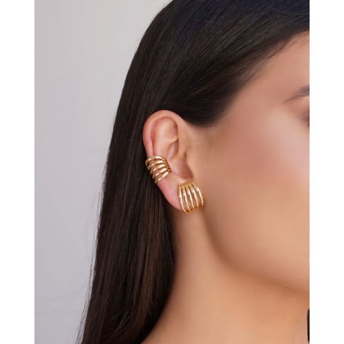 Piercing Filetes Lisos 1.6 cm Banhado a Ouro 18K