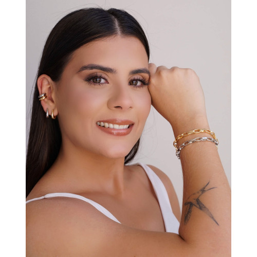 Pulseira Elos Ovais 5 mm Ródio Branco