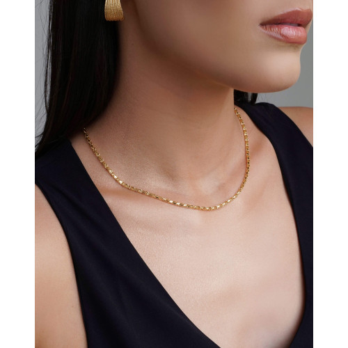 Gargantilha Oca 2 mm Banhado a Ouro 18K - 45 cm