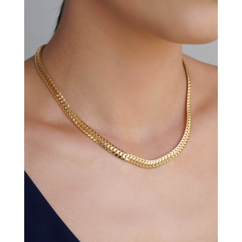 Gargantilha Malha Cobra 6 mm Banhado a Ouro 18K - 40 cm