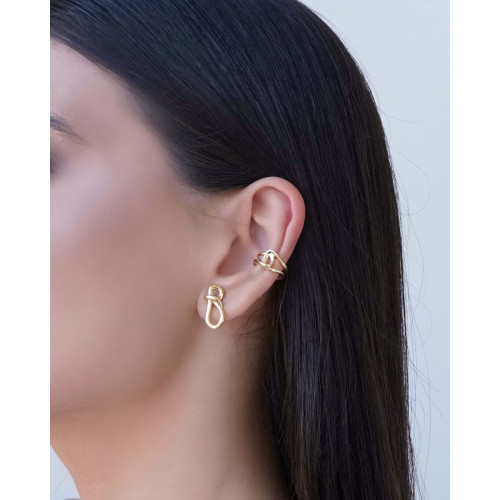 Piercing Filetes Entrelaçados Banhado a Ouro 18K