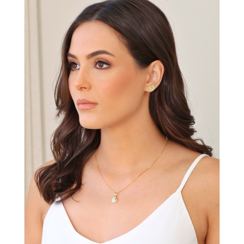 Gargantilha Veneziana Coração Liso Banhado a Ouro 18K - 45 cm