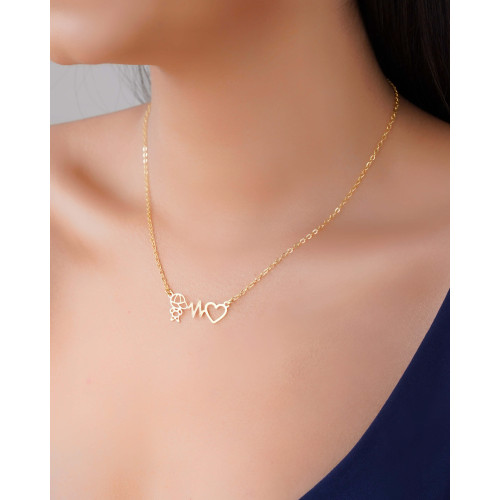 Gargantilha Elos Batimentos Filho Banhado a Ouro 18K - 40 cm