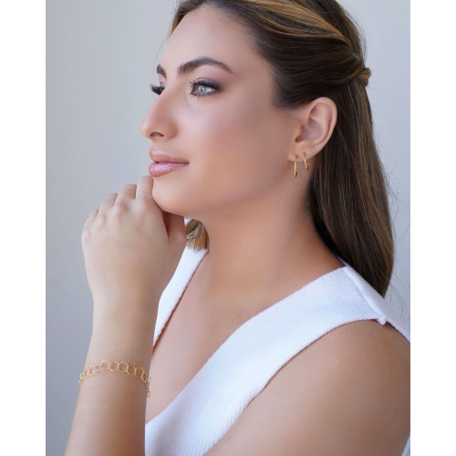 Brinco Argola Fio Diamantada 1.8 cm Banhado a Ouro 18K