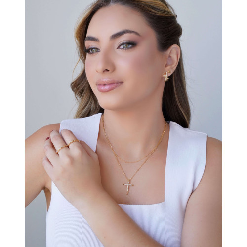 Choker Elos Detalhes Banhado a Ouro 18K