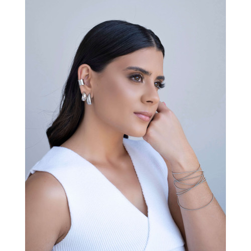 Piercing Texturizado Ródio Branco