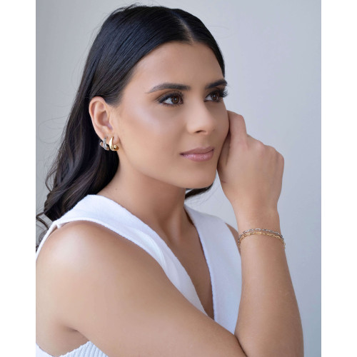 Brinco Argola Torcida Lisa 1.8 cm Ródio Branco