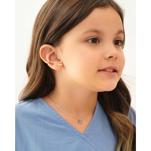 Brinco Infantil Pontos de Luz Cristal Cravação Inglesa Ródio Branco