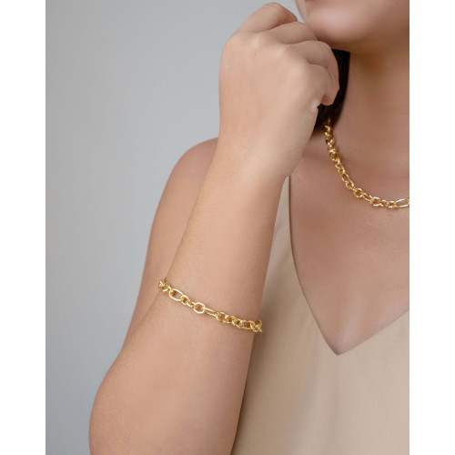 Pulseira Elos Ovais 8mm Banhado a Ouro 18K