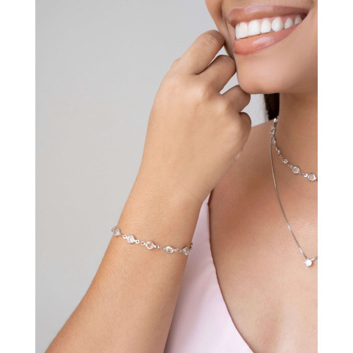 Pulseira Pontos de Luz Cristal 7 mm Ródio Branco