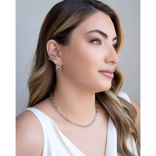 Piercing Grumet Duplo Ródio Branco