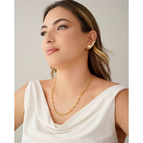 Ear Cuff Liso 4.6 cm Banhado a Ouro 18K