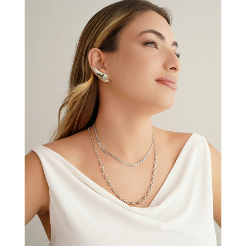 Choker Grumet 4 mm Ródio Branco