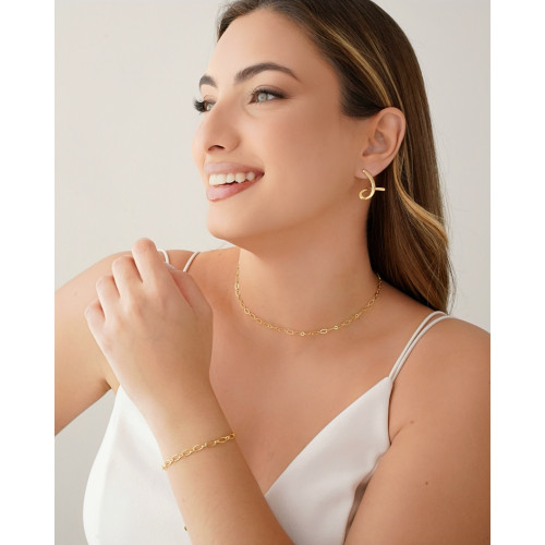 Brinco Laço Liso 2.2 cm Banhado a Ouro 18K