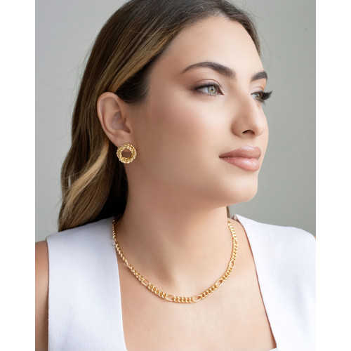 Choker Elos Detalhados Banhado a Ouro 18K