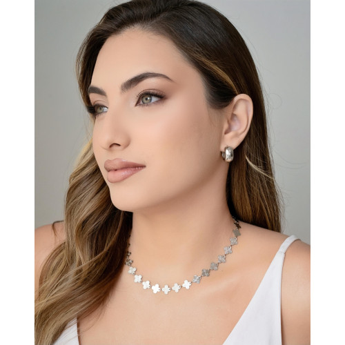 Choker Alhambra 10 mm Ródio Branco