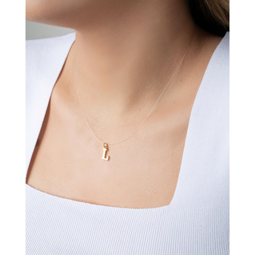 Choker Nylon Letra D Banhado a Ouro 18K