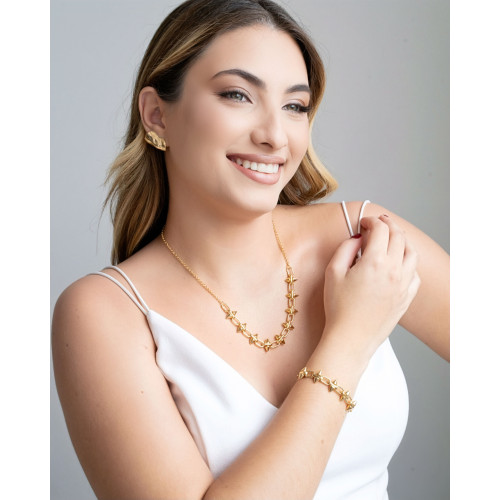 Gargantilha Elos Spike 13 mm Banhado a Ouro 18K - 45 cm