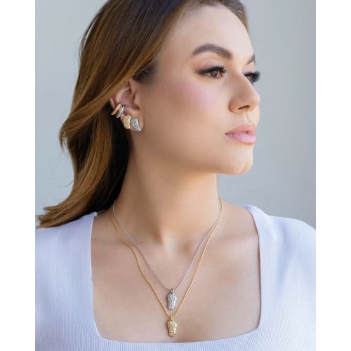 Piercing Orgânico Texturizado Banhado a Ouro 18K