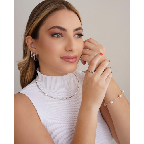 Anel Quadrado Liso Tamanho 13 Ródio Branco