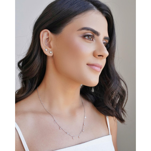 Brinco Redondo Liso 6 mm Ródio Branco