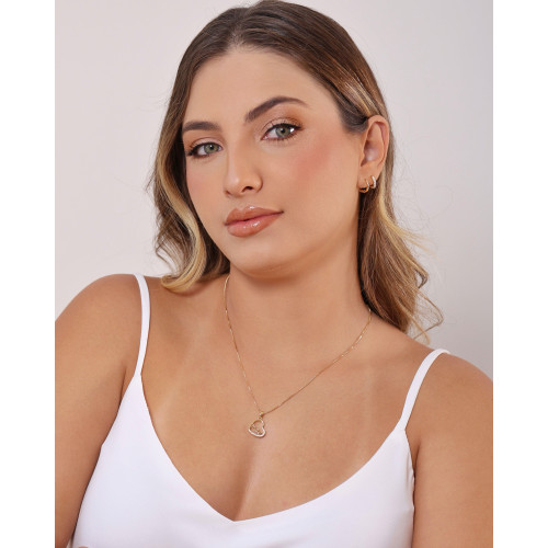 Brinco Argola Click Lisa 1.1 cm Banhado a Ouro 18K