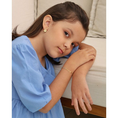 Brinco Infantil Sorriso 2.0 cm Banhado a Ouro 18K
